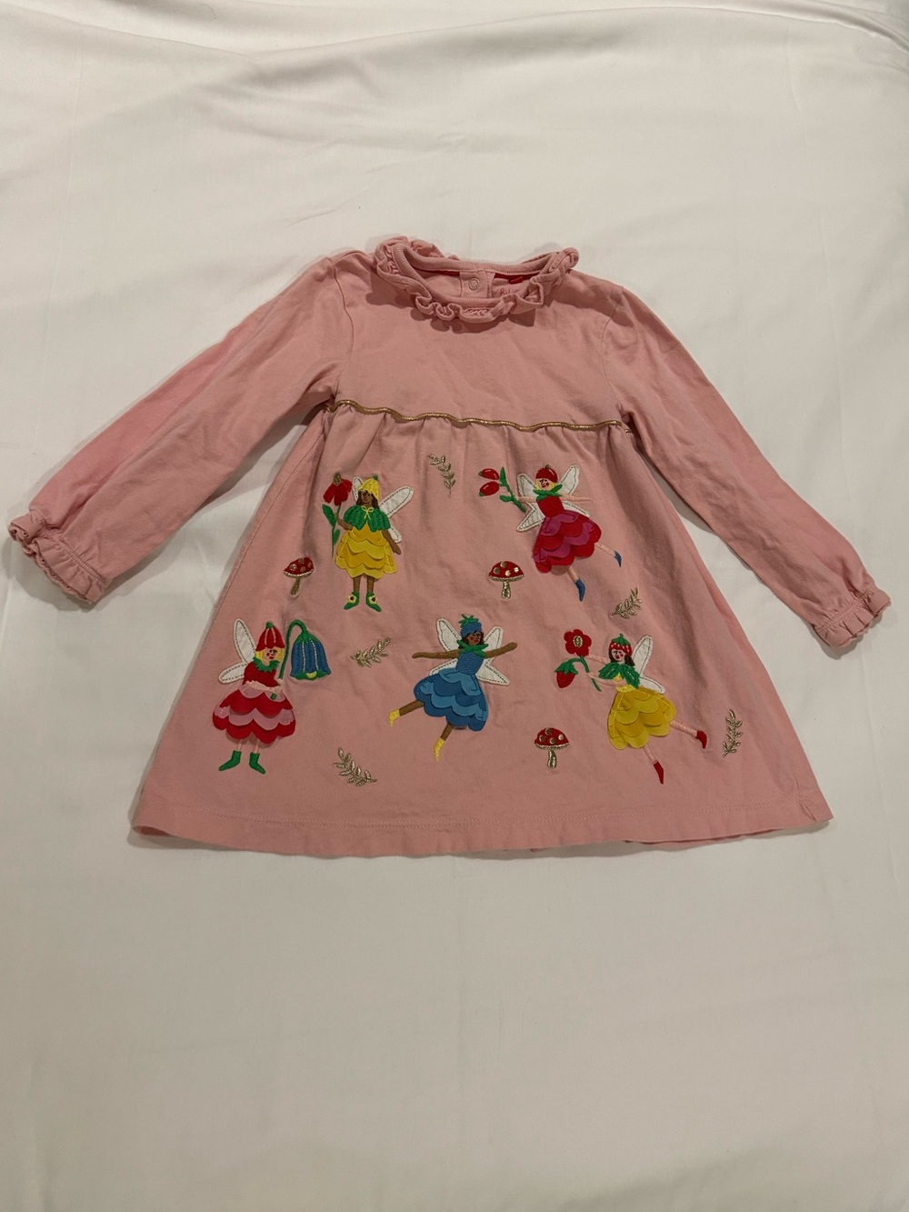 mini boden long sleeve shirt 2/3 fairies sugar plum mushrooms fairy garden